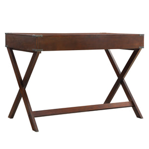 Isabel Writing Desk Solid Wood X-base Legs Dovetail Drawers Modern Home Office