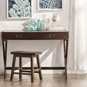 Isabel Writing Desk Solid Wood X-base Legs Dovetail Drawers Modern Home Office