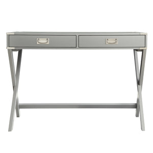 Isabel Writing Desk Solid Wood X-base Legs Dovetail Drawers Modern Home Office