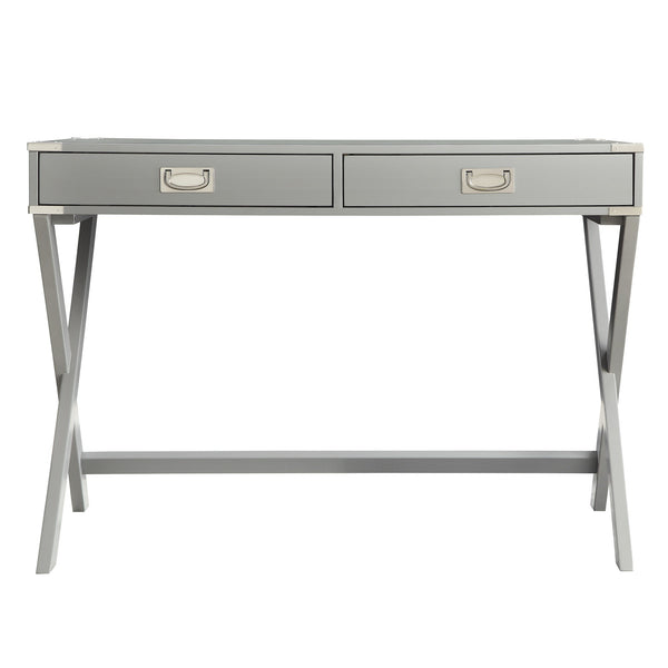 Isabel Writing Desk Solid Wood X-base Legs Dovetail Drawers Modern Home Office