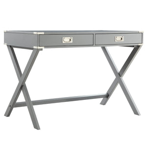Isabel Writing Desk Solid Wood X-base Legs Dovetail Drawers Modern Home Office