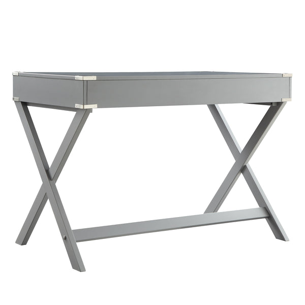 Isabel Writing Desk Solid Wood X-base Legs Dovetail Drawers Modern Home Office