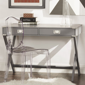 Isabel Writing Desk Solid Wood X-base Legs Dovetail Drawers Modern Home Office