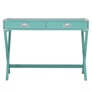 Isabel Writing Desk Solid Wood X-base Legs Dovetail Drawers Modern Home Office