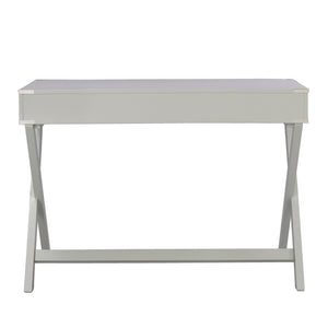 Isabel Writing Desk Solid Wood X-base Legs Dovetail Drawers Modern Home Office