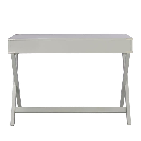 Isabel Writing Desk Solid Wood X-base Legs Dovetail Drawers Modern Home Office