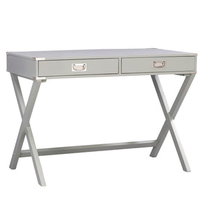Isabel Writing Desk Solid Wood X-base Legs Dovetail Drawers Modern Home Office