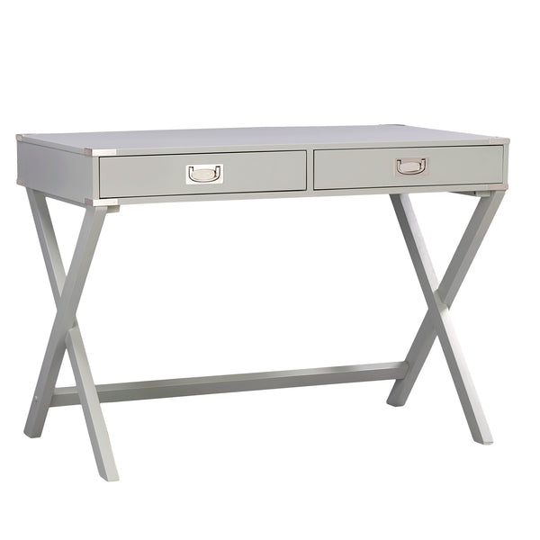 Isabel Writing Desk Solid Wood X-base Legs Dovetail Drawers Modern Home Office