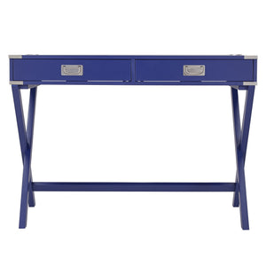 Isabel Writing Desk Solid Wood X-base Legs Dovetail Drawers Modern Home Office