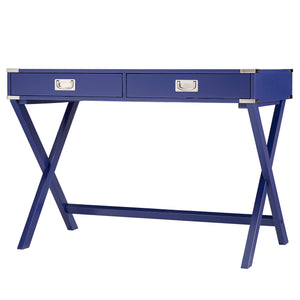 Isabel Writing Desk Solid Wood X-base Legs Dovetail Drawers Modern Home Office