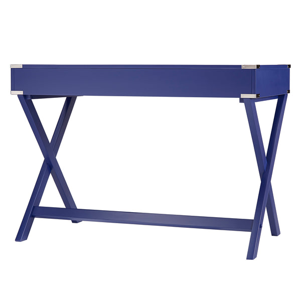 Isabel Writing Desk Solid Wood X-base Legs Dovetail Drawers Modern Home Office