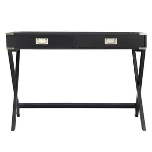 Isabel Writing Desk Solid Wood X-base Legs Dovetail Drawers Modern Home Office