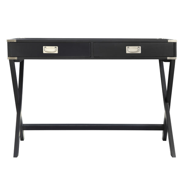Isabel Writing Desk Solid Wood X-base Legs Dovetail Drawers Modern Home Office