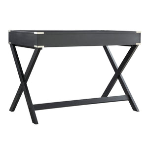 Isabel Writing Desk Solid Wood X-base Legs Dovetail Drawers Modern Home Office