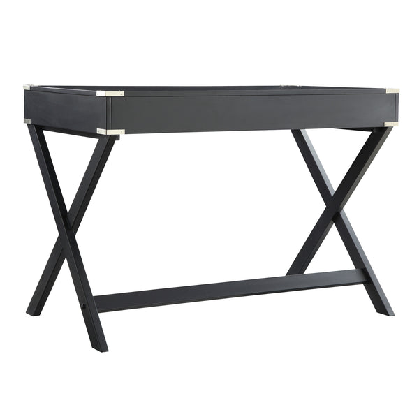 Isabel Writing Desk Solid Wood X-base Legs Dovetail Drawers Modern Home Office