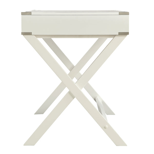 Isabel Writing Desk Solid Wood X-base Legs Dovetail Drawers Modern Home Office