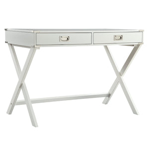 Isabel Writing Desk Solid Wood X-base Legs Dovetail Drawers Modern Home Office