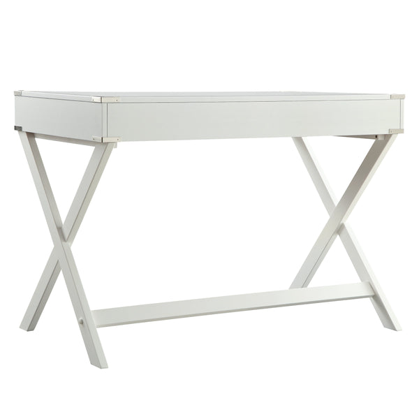 Isabel Writing Desk Solid Wood X-base Legs Dovetail Drawers Modern Home Office