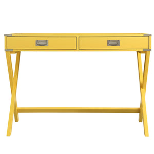 Isabel Writing Desk Solid Wood X-base Legs Dovetail Drawers Modern Home Office