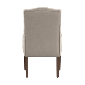 Lemmings Tufted Linen Dining Chair Solid Wood Frame Rustic Accent Armchair Seat