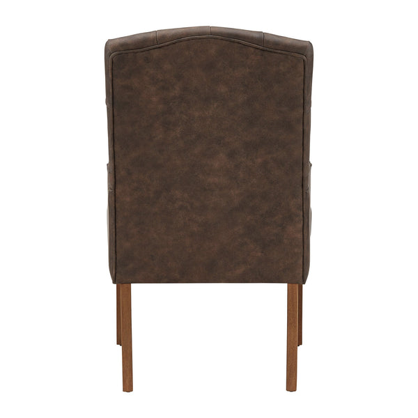 Lemmings Tufted Linen Dining Chair Solid Wood Frame Rustic Accent Armchair Seat
