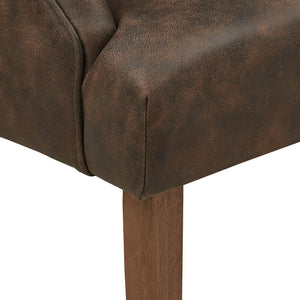 Lemmings Tufted Linen Dining Chair Solid Wood Frame Rustic Accent Armchair Seat