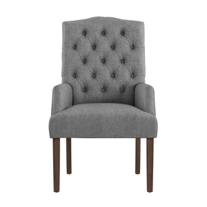 Lemmings Tufted Linen Dining Chair Solid Wood Frame Rustic Accent Armchair Seat