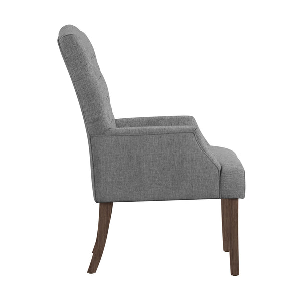 Lemmings Tufted Linen Dining Chair Solid Wood Frame Rustic Accent Armchair Seat