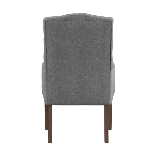 Lemmings Tufted Linen Dining Chair Solid Wood Frame Rustic Accent Armchair Seat