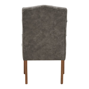 Lemmings Tufted Linen Dining Chair Solid Wood Frame Rustic Accent Armchair Seat