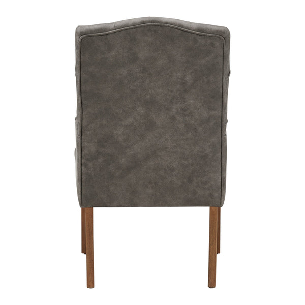 Lemmings Tufted Linen Dining Chair Solid Wood Frame Rustic Accent Armchair Seat