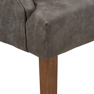 Lemmings Tufted Linen Dining Chair Solid Wood Frame Rustic Accent Armchair Seat