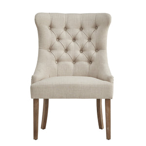 Homelegance Cavan Wingback Tufted Dining Chair with Nailhead Trim and Solid Hardwood Frame Light Natural / Beige E603C-BL