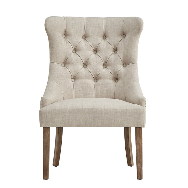 Homelegance Cavan Wingback Tufted Dining Chair with Nailhead Trim and Solid Hardwood Frame Light Natural / Beige E603C-BL