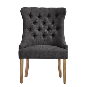 Cavan Wingback Tufted Dining Chair with Nailhead Trim and Solid Hardwood Frame