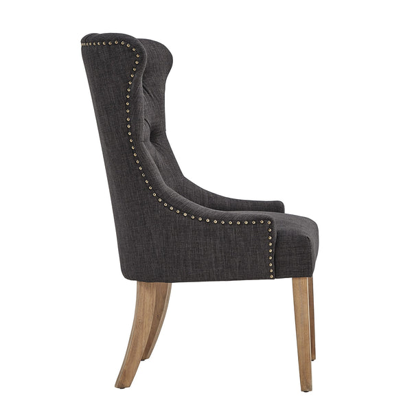 Cavan Wingback Tufted Dining Chair with Nailhead Trim and Solid Hardwood Frame