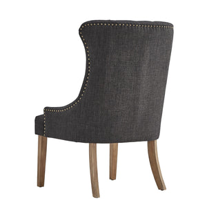 Cavan Wingback Tufted Dining Chair with Nailhead Trim and Solid Hardwood Frame