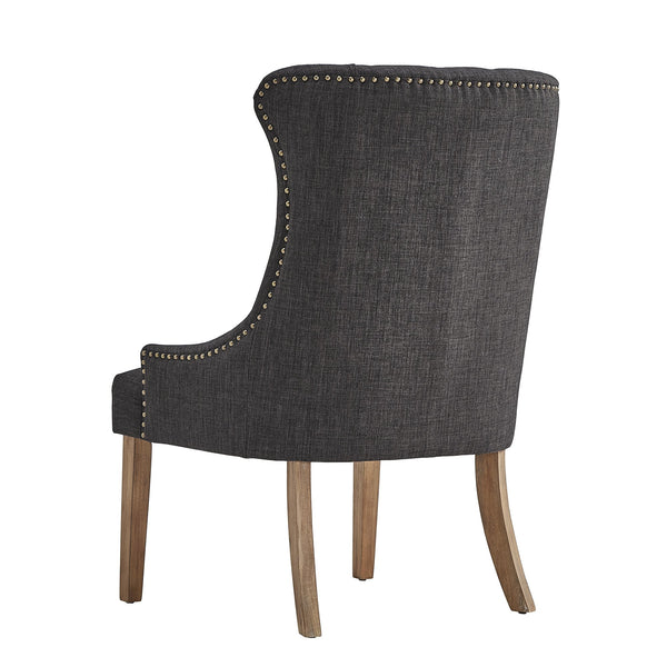 Cavan Wingback Tufted Dining Chair with Nailhead Trim and Solid Hardwood Frame