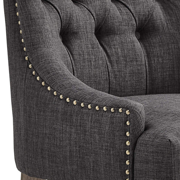 Cavan Wingback Tufted Dining Chair with Nailhead Trim and Solid Hardwood Frame