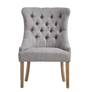 Cavan Wingback Tufted Dining Chair with Nailhead Trim and Solid Hardwood Frame
