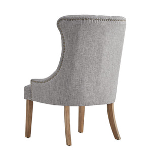 Cavan Wingback Tufted Dining Chair with Nailhead Trim and Solid Hardwood Frame