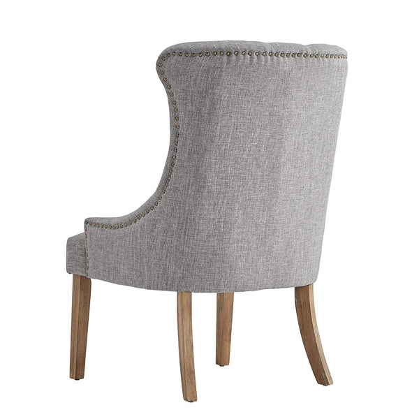Cavan Wingback Tufted Dining Chair with Nailhead Trim and Solid Hardwood Frame