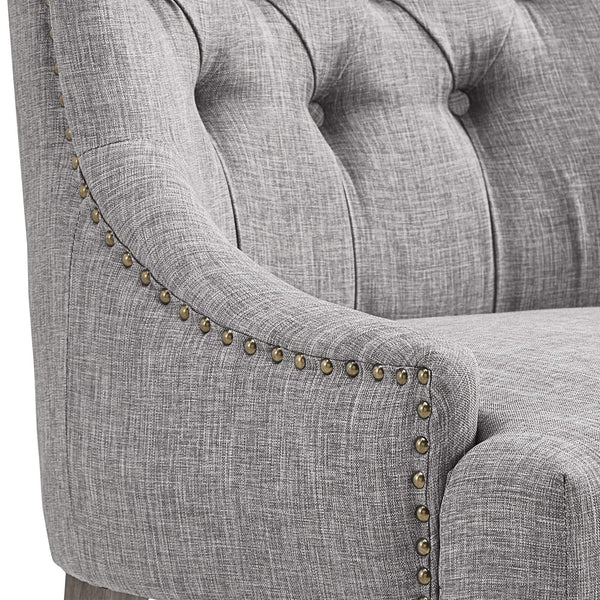 Cavan Wingback Tufted Dining Chair with Nailhead Trim and Solid Hardwood Frame