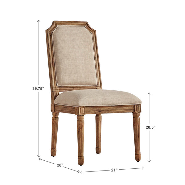 Homelegance Amadell Arched Back Upholstered Rubberwood Dining Chair Set of Two Linen Fabric Beige E627C1-BL