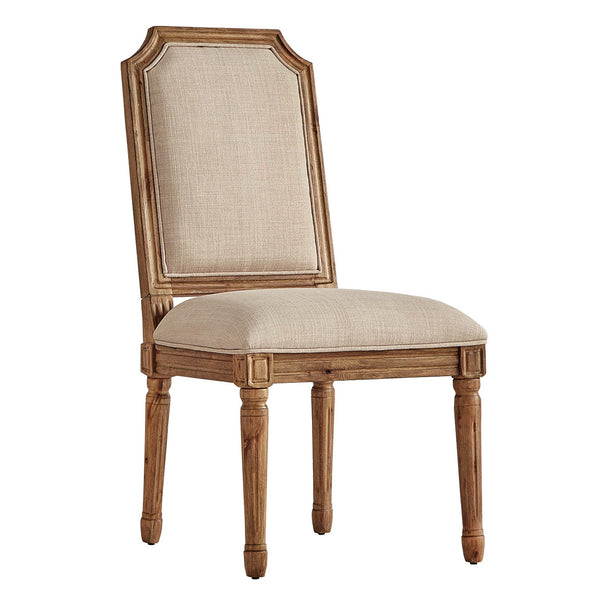 Amadell Arched Back Upholstered Rubberwood Dining Chair Set of Two Linen Fabric
