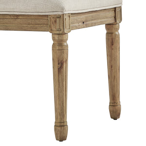 Amadell Arched Back Upholstered Rubberwood Dining Chair Set of Two Linen Fabric