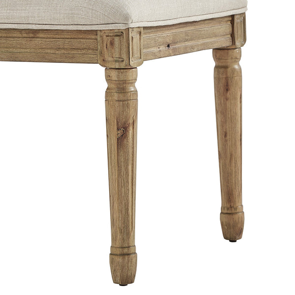 Amadell Arched Back Upholstered Rubberwood Dining Chair Set of Two Linen Fabric