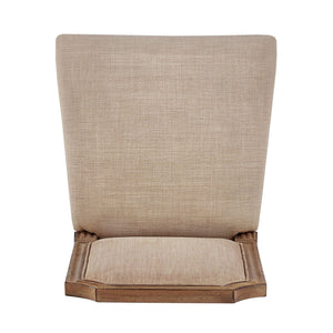 Amadell Arched Back Upholstered Rubberwood Dining Chair Set of Two Linen Fabric