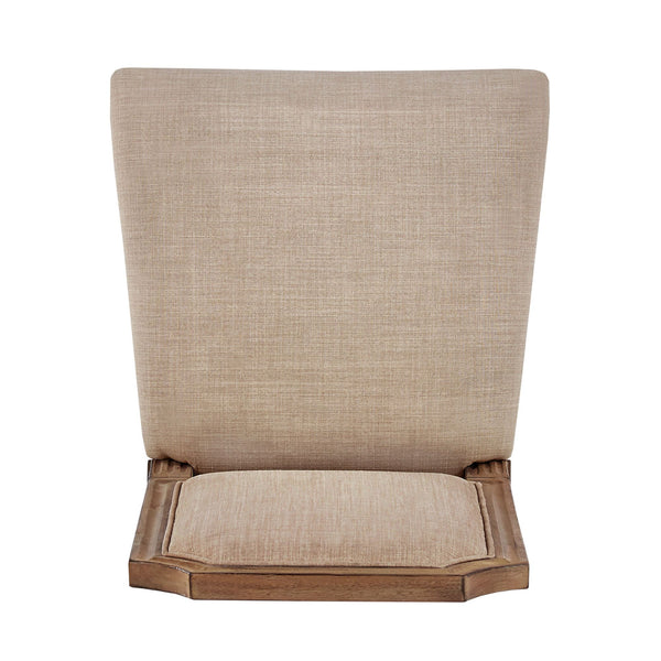 Amadell Arched Back Upholstered Rubberwood Dining Chair Set of Two Linen Fabric