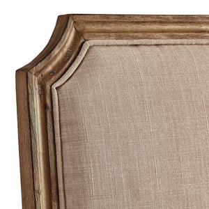 Amadell Arched Back Upholstered Rubberwood Dining Chair Set of Two Linen Fabric